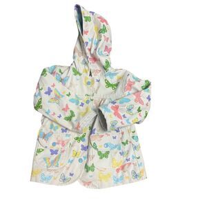 Hatley Little Girls Size 2T Social Butterflies Button‎ Up Rain Coat Jacket